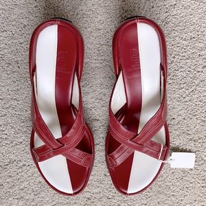 Cole Haan Nike Air Collaboration Leather Slide Sandal, g series, red, size 8